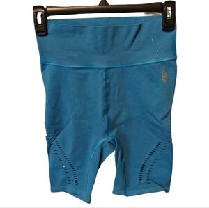FREE PEOPLE NWOT Hole Lotta Love Bike Shorts in Bright Blue Size XSmall/Small